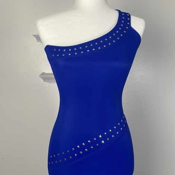 Blue One Shoulder Dress Long Dress Size Medium - Picture 10 of 10
